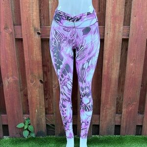 Purple and Black Patterned Leggings Size S/M